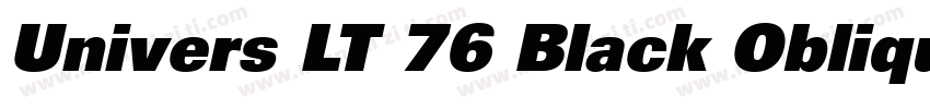 Univers LT 76 Black Oblique字体转换
